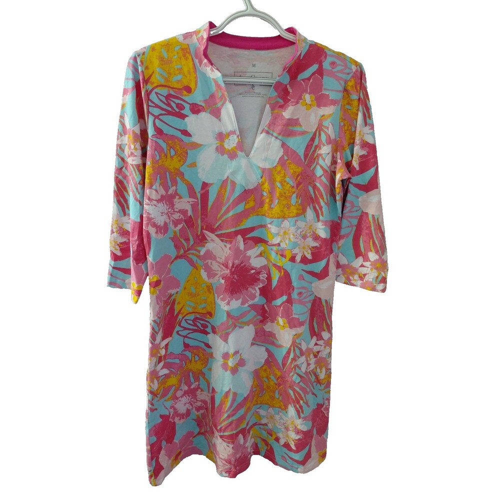 Ana Clare Finlay Knee Length Sheath Dress in Tahiti Print Size Medium